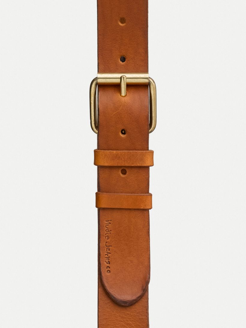 Ceinture en cuir tanné végétal | caramel "pedersson toffee brown" - Nudie Jeans