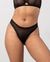String en matière recyclée | noir "mesh lace trim thong - black"