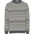 Pull jacquard gris en coton bio et laine