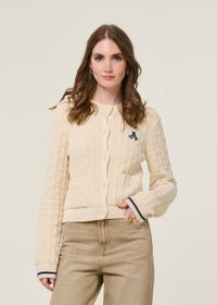 Gilet en coton bio | ecru "juliaanas structure - oatmilk"