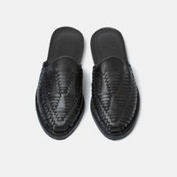 Mules noires cuir tannage végétal - emma