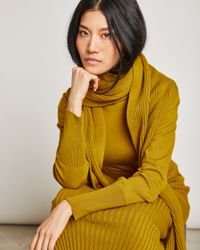 Echarpe moutarde en coton bio - midtown