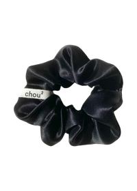 Chouchou en satin upcyclé | noir "satin noir"