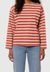 T-shirt marinière rouge et écru en coton bio - harriet breton stripe offwhite/red