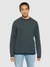 Pull en coton biologique | bleu "jacquard crew neck knit - 9921 blue"
