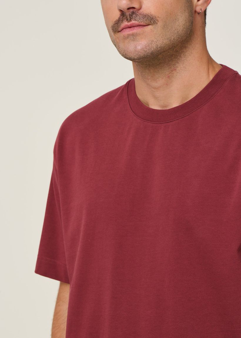 T-shirt oversize en coton bio | bordeaux - WeDressFair Essentiels