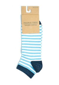 Chaussettes rayées bleues en coton bio - trainer socks