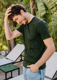 T-shirt manches courtes en coton bio | vert "hunter green"