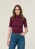 T-shirt côtelé en coton bio | bordeaux "regenerative organic cotton high neck rib - fig" - Knowledge Cotton Apparel