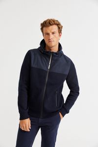 Veste bi-matière marine recyclée  - chelsea sweater