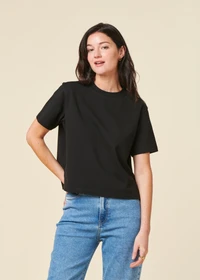 T-shirt boxy en coton bio | noir