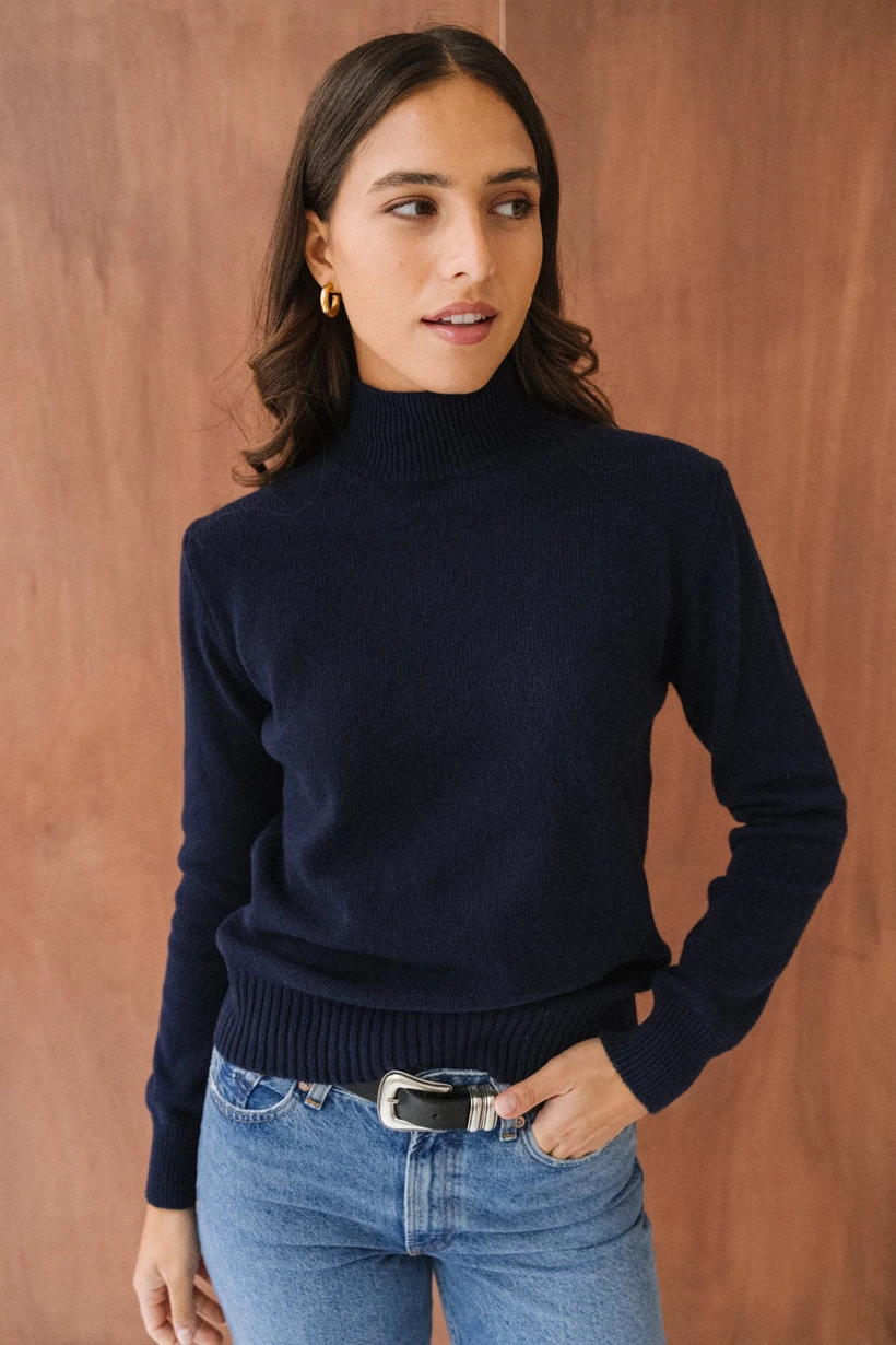 Pull en cachemire recyclé | marine "ada - blu mora" - Rifò