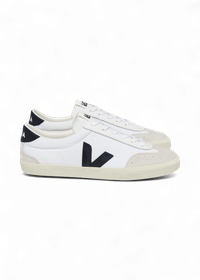 Baskets en coton bio | blanc et noir "volley canvas white black"
