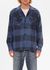 Surchemise en laine et matières recyclées | bleu à carreaux "vincent buffalo check shirt" - Nudie Jeans