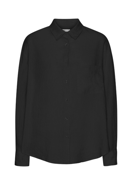 Chemise ample en lin bio | noir "organic linen oversized shirt - deep black" - Colorful Standard