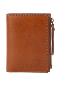 Portefeuille en cuir certifié | marron "jamie wallet - cognac classic leather "