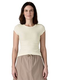 T-shirt côtelé en tencel | blanc "w's rib knit top - white"