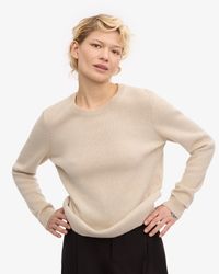 Pull en laine mérinos recyclée  - ivory white