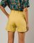 Short jaune en lin et coton biologique - tennis short lemon yellow - Brava Fabrics