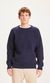 Pull col rond bleu nuit en laine mérinos bio - valley o-neck