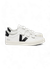 Baskets à scratchs en cuir certifié | blanc et noir "recife chromefree leather ex white black"