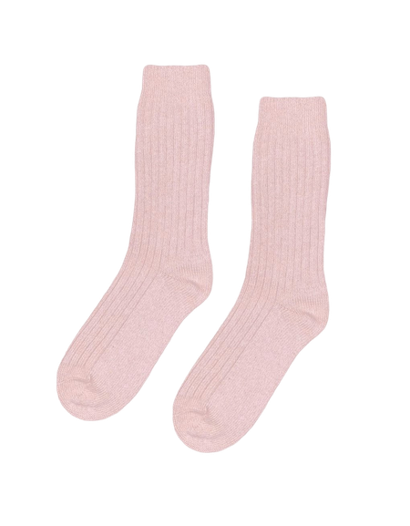 Chaussettes en laine mérinos recyclée | rose "faded pink" - Colorful Standard