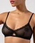 Soutien gorge triangle en matières recyclées | noir "mesh lace trim triangle bralette - black" - Understatement