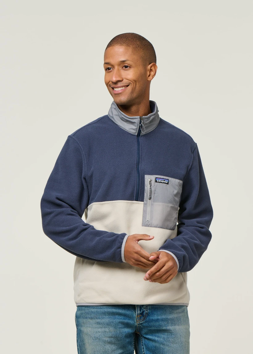 Polaire col zippé en recyclé | bicolore "microdini 1/2 zip p/o - plcn" - Patagonia