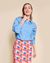La chemise l'amour est déclaré en coton bio - rayures bleues