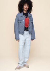 Jean ballon en coton biologique | blanc "leyda - chase super light marble"