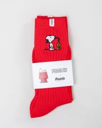 Chaussettes en coton bio | rouge "peanuts tropical socks red"