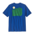 T-shirt en matières recyclées | bleu à motif imprimé "sunrise rollers endless blue"