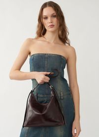 Sac à main en cuir certifié | marron "bari"