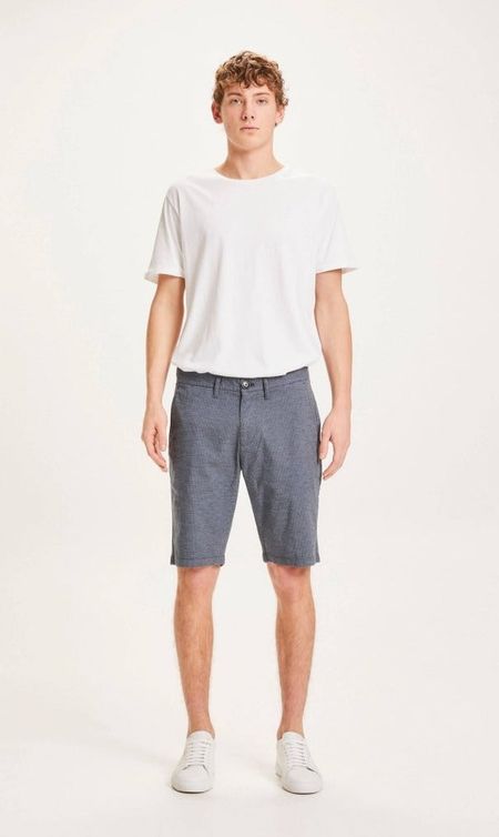 Short bleu nuit à motifs en coton bio - chuck