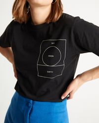 T-shirt noir imprimé en coton bio - ryan carl moon