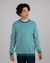 Sweat rayé en coton bio | bleu et blanc "stairs crew neck sweater dark ocean blue"