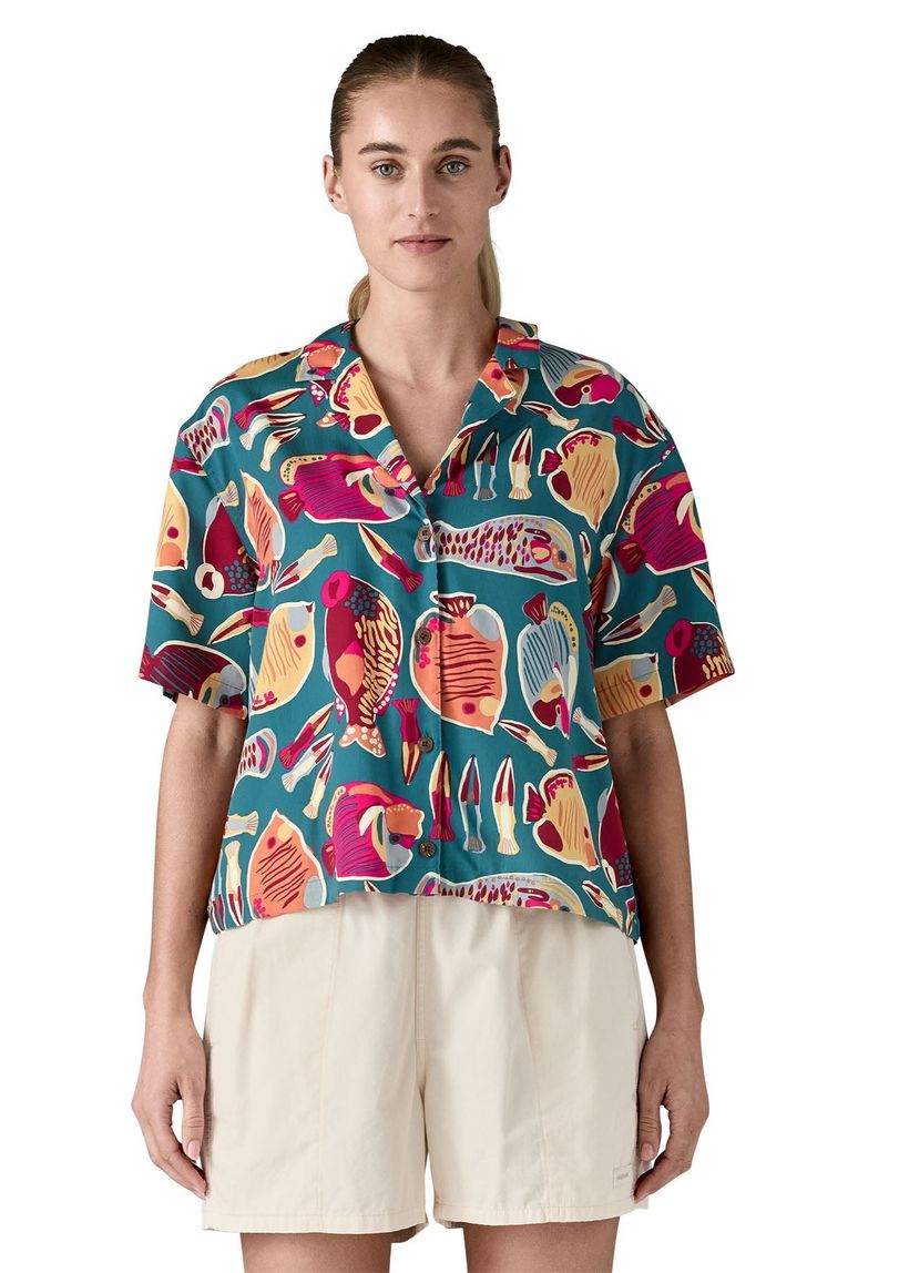 Chemise en tencel® (procédé lyocell) | bleu "w's tidal threads shirt - wrasse: wetland blue" - Patagonia