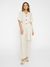Combinaison écrue en lin bio - v-neck linen jumpsuit light feather gray