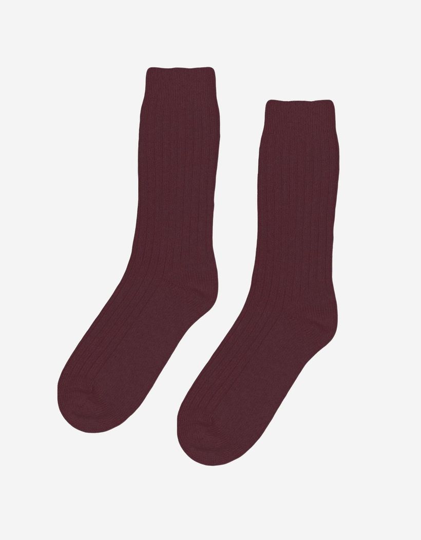 Chaussettes en laine mérinos recyclée | bordeaux "oxblood red" - Colorful Standard