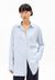 Chemise ample en coton biologique | bleu rayé "maalgaa lino striped - silky blue-morning sky" - Armedangels