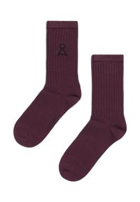 Chaussettes bordeaux en coton bio et recyclé - saamu dark aubergine