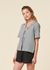 Blouse à noeuds en coton bio | carreaux "moa tie check indigo blouse - blue" - Nudie Jeans