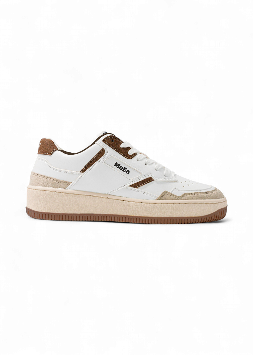 Baskets vegan | multicolor "gen1 - coco white & brown suede" - Moea