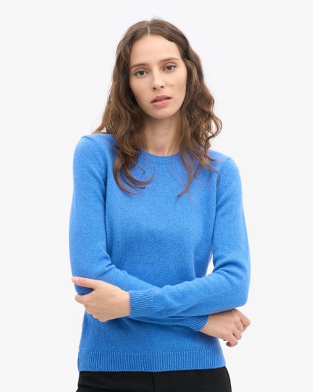 Pull en laine mérinos recyclée | bleu "pacific blue" - Colorful Standard