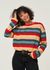 T-shirt manches longues large en coton bio | rayé "sunset stripes emily tee - multicolor" - Thinking Mu
