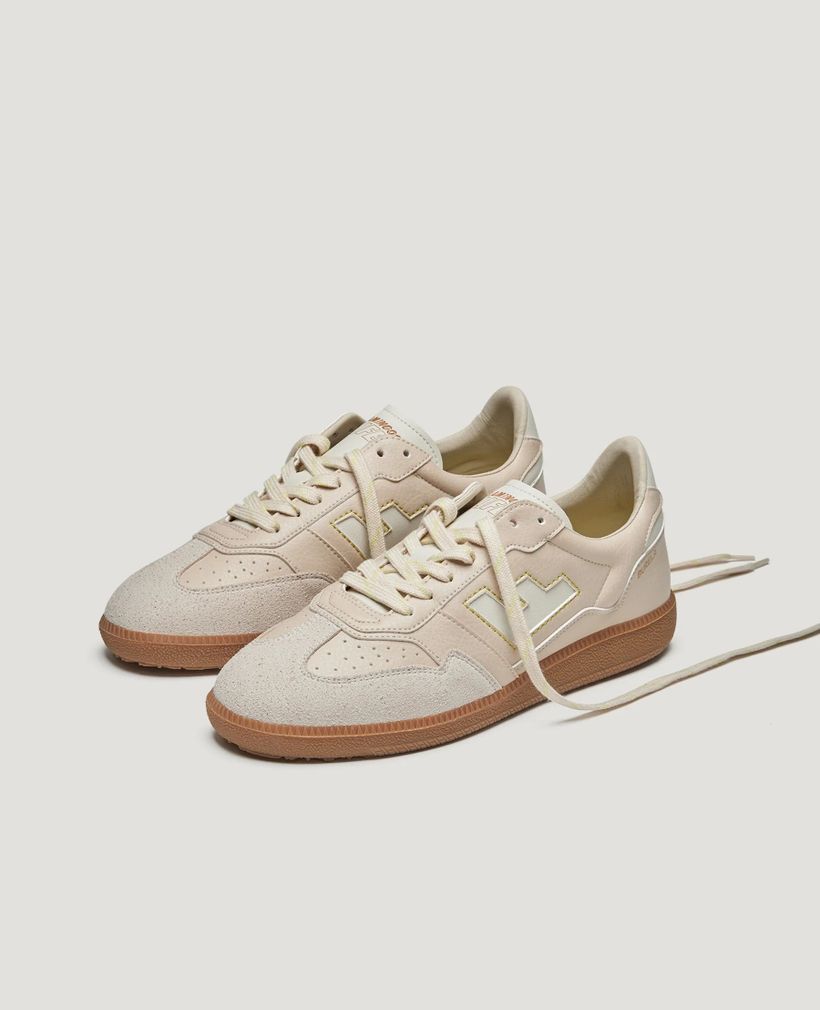 Baskets vegan | beige "burela slim sand matcha" - Flamingos Life