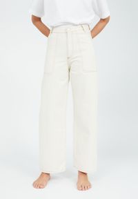 Jean évasé écru en coton bio non teint - nessaa cr. worker undyed