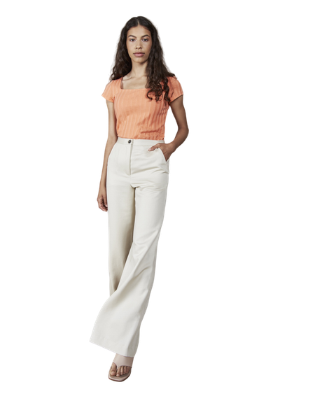 Pantalon large écru en tencel - arouca