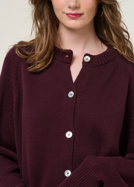 Gilet en coton bio | aubergine "sivia - cherry lacquer" - Jan'n June