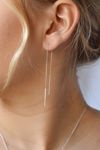 Boucles d'oreilles pendantes en argent recyclé - squared threader earrings - Wild fawn